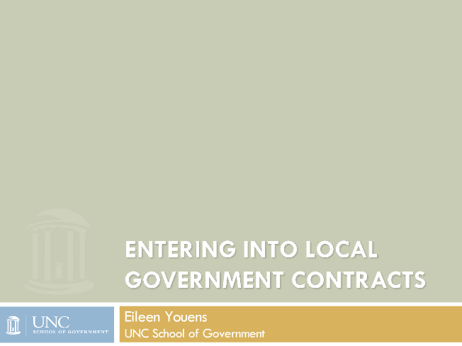 Entering into Local Government Contracts